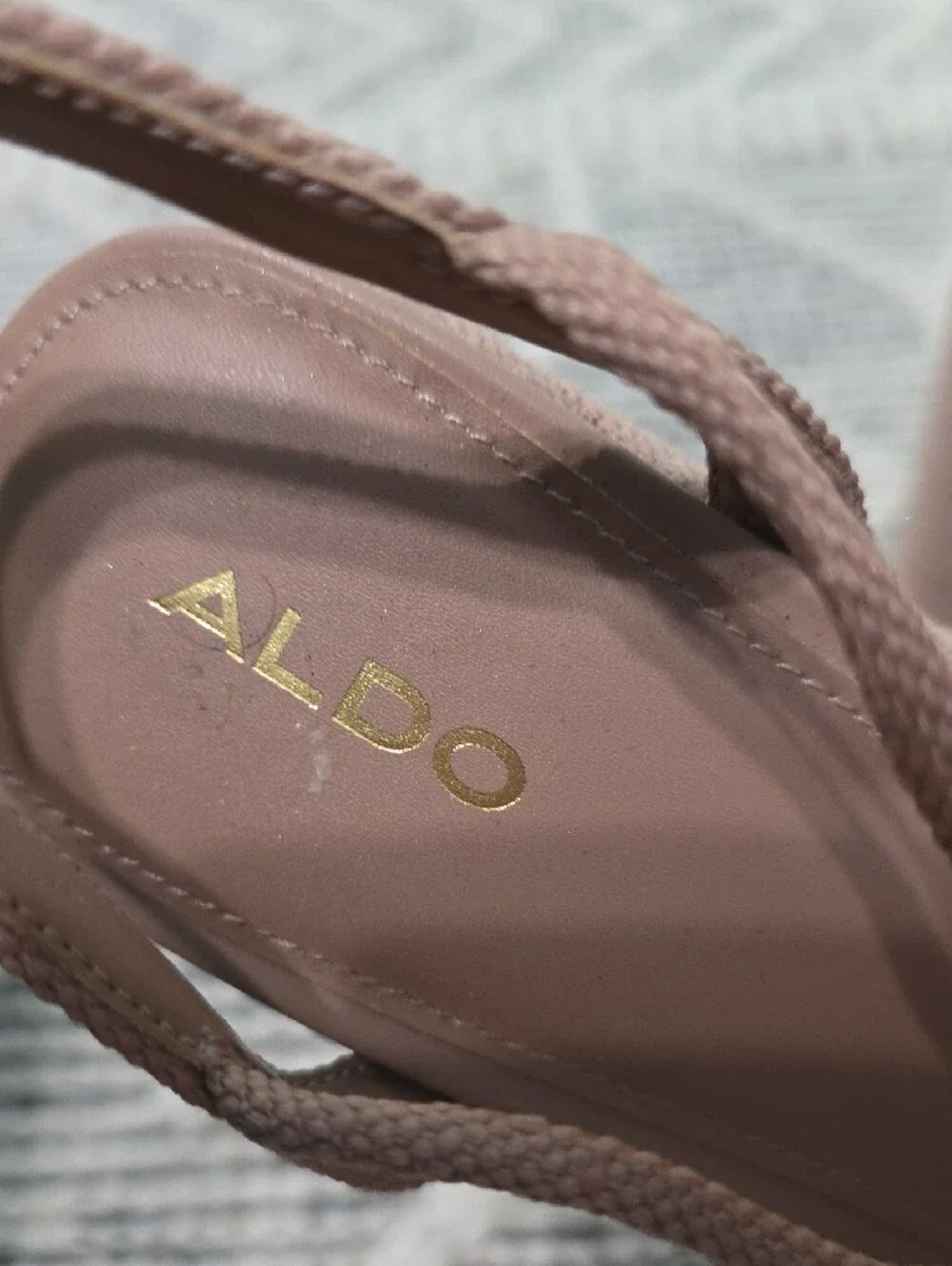 ALDO Nude Blush Platform Wedge Sandals with Clear Toe Strap